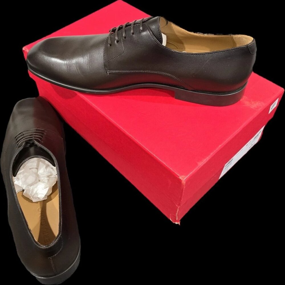 $880- Ferragamo FOSCO Men's Taupe Dress Shoes Oxford Italian Calf Leather- 11E